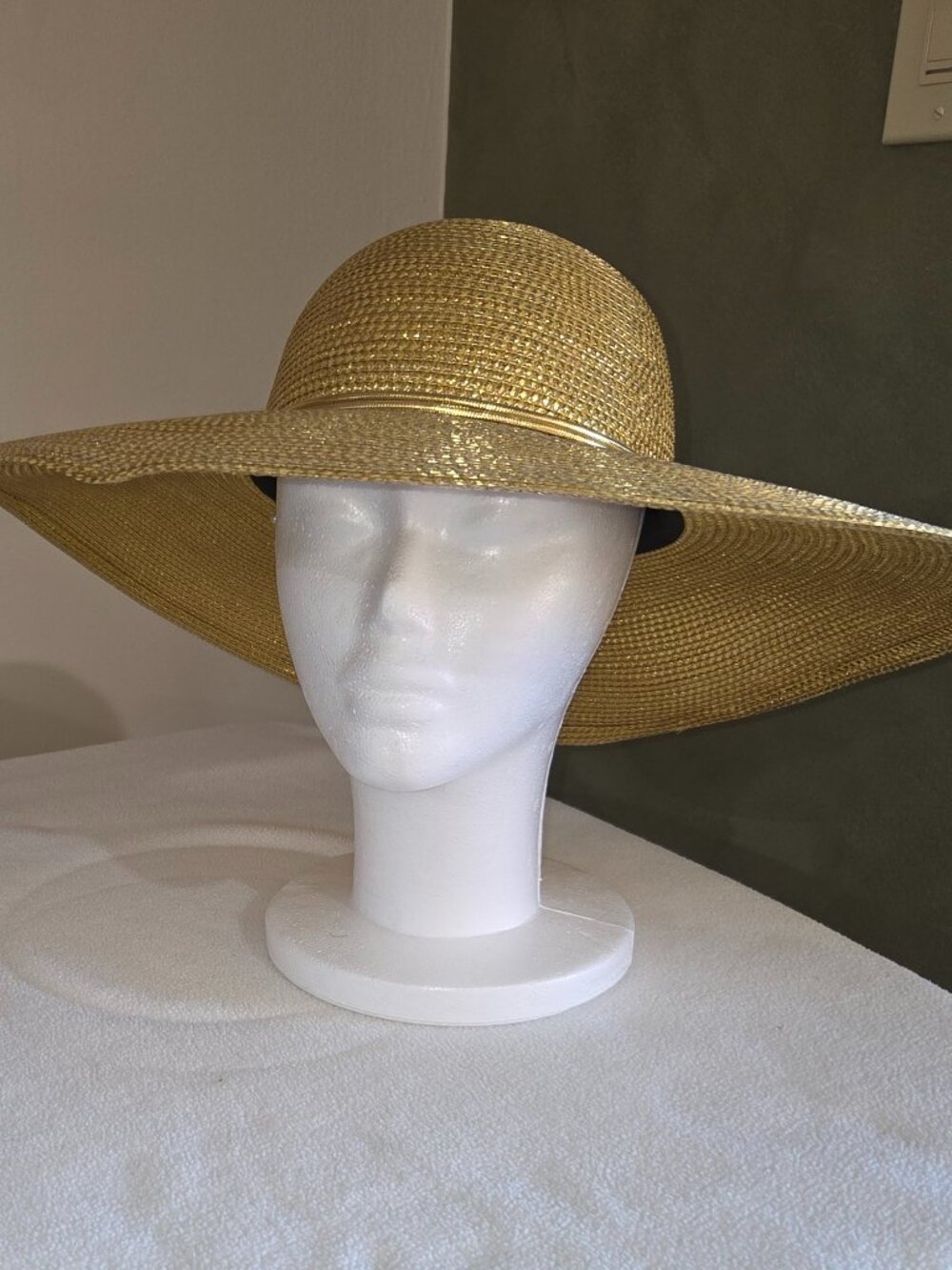 Cache Brand Gold Wide Brim Sun Hat
